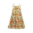 thumbnail image 2 of Delliss 1-14 Years Girls Spaghetti Strap Dress Toddler Summer Hawaiian Dress Floral Halter Neck Cold Shoulder Sleeveless Beach Sundress, 2 of 3