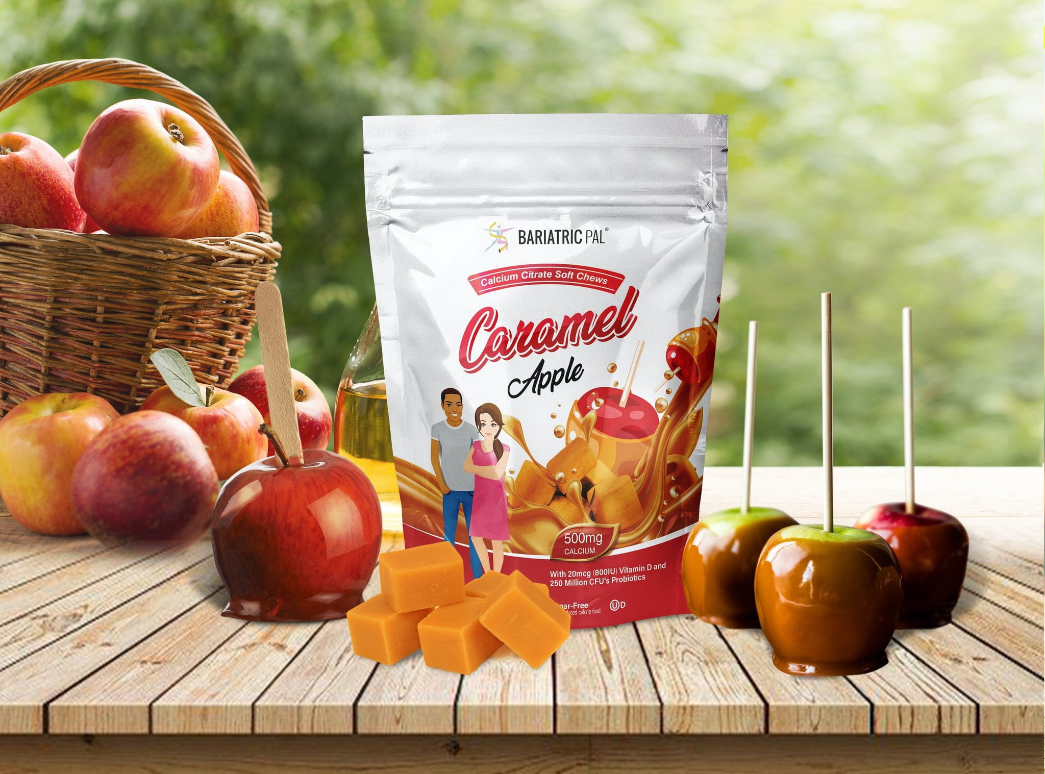 BariatricPal Sugar-Free Calcium Citrate Soft Chews 500mg with Probiotics - Caramel Apple Size: 90ct