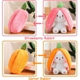 thumbnail image 5 of Easter Stuffed Bunny, Bunny Stuffed Animal Plush,Reversible Carrot Strawberry Bunny Plush with Zipper, Bunny Pillow Decoration, Cute Bunny Plushie Birthday Gift for Boys Girls,25CM/10inch, 5 of 8