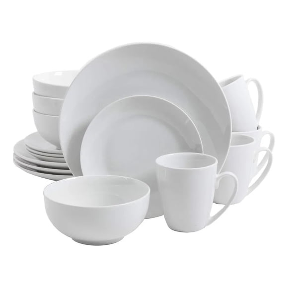 Vajilla De Cerámica Blanca 16 Piezas Blue Harbor 38465 Blanca Houseware International