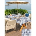 thumbnail image 5 of Outdoor Tablecloths with Umbrella Hole & Zipper, Blue Floral 54x80 Inch Tablecloth Rectangle, Spring Botanical Flowers Leaves Vintage Waterproof Table Cloth, Patio/Pool/Picnic Table Covers, 5 of 8