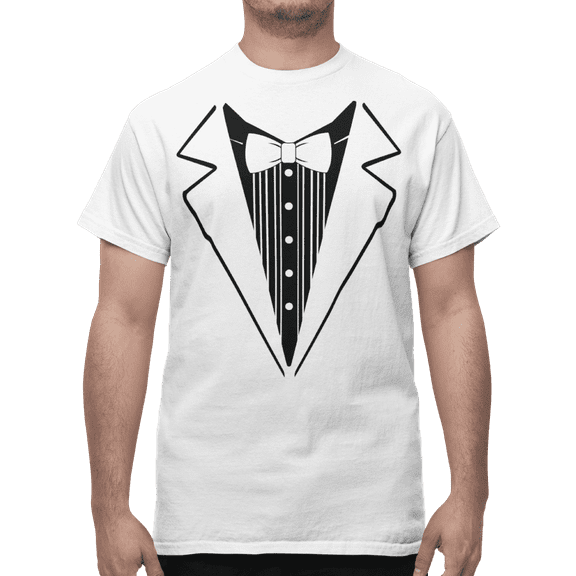 Mens Tuxedo Printed Short Sleeve T-Shirt Funny Designs S-2XL