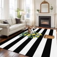 thumbnail image 2 of Summer Lemon Area Rugs 5'x7', Washable Small Throw Rugs for Laundry Room Playroom, Black White Striped Potted Plant Indoor Outdoor Rug Non-Slip Low Pile Carpet Runner Reversible Floor Mats, 2 of 8