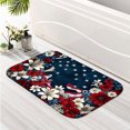 thumbnail image 2 of Floral American Flag 16x24 Flannel Bath Mat for Bathroom, Anti-Slip Backing Soft Bathroom Rug, Washable Water Absorbent Mat, 2 of 7