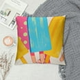 thumbnail image 2 of Creowell Hello Summer Pillow Covers, Popsicles Flamingo Swim Ring Pool Party Sweet Summer Time Farmhouse Decorative Throw Pillowcases for Home Sofa Couch Decoration 22x22in, 2 of 5