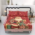 thumbnail image 5 of HELLHERO Santa Claus and the Starry Sky 3 Piece Fitted Bedding Set for Women Kids, 1 Fitted Sheet and 2 Pillowcases, No Flat Sheet Deep Pocket Cozy Fitted Set for Home Decor Kids Bedroom, 5 of 6