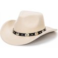 thumbnail image 5 of Western Outback Felt Cowboy Hat for Women Cowgirls Fedora Gus Hat Rodeo for Medium/Large Headwear, 5 of 7