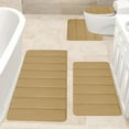 thumbnail image 6 of Guanhe Set of 4 Absorbent Memory Foam Bath Mat Bathroom Rugs, Large 24x16, Small 17''x15'', Contour 16x20,Toilet Seat Cover 19''x15'',Khaki, 6 of 9