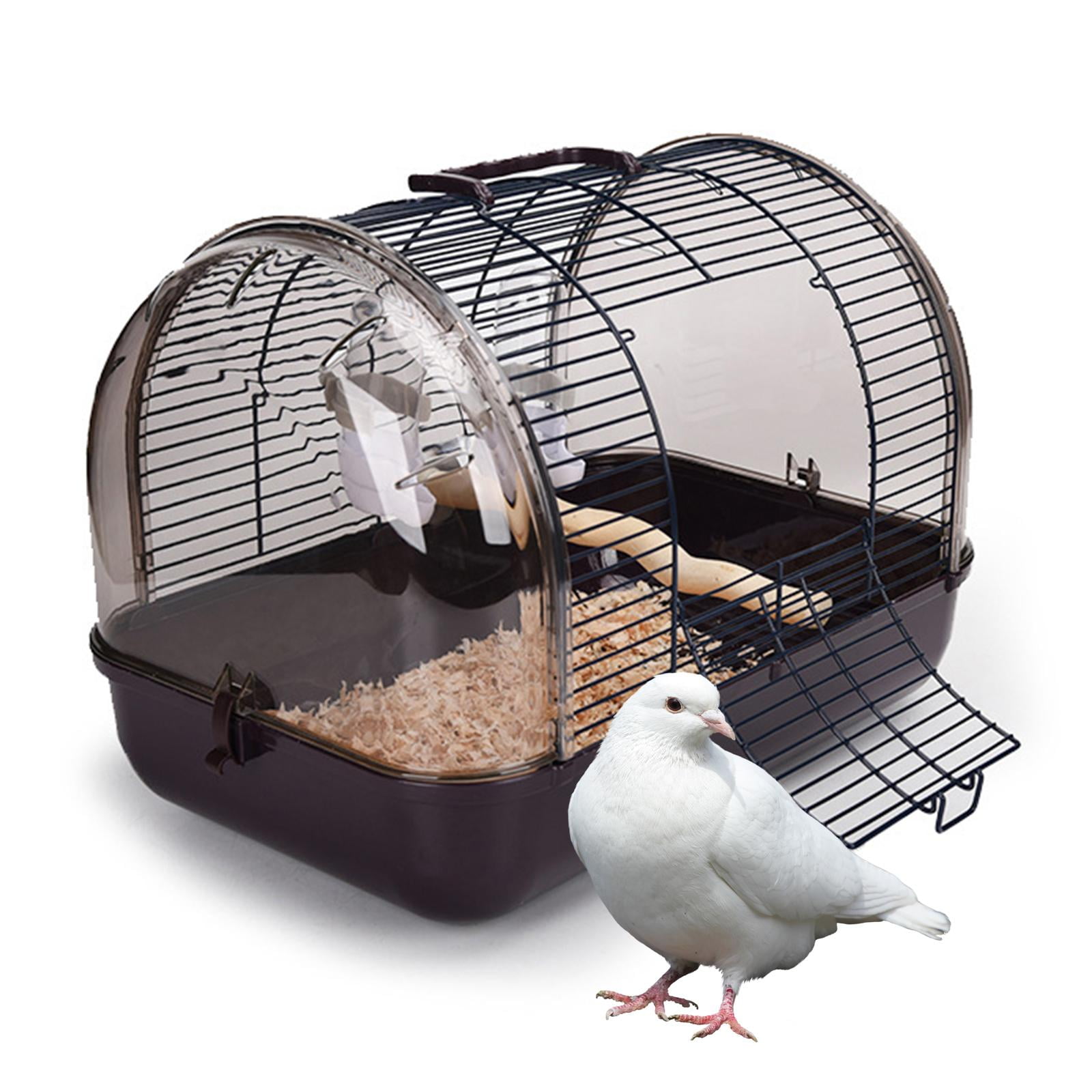 Bvdfgk Bird Travel Cage Pet Cage Easy to Clean Small Visible Window Portable Breathable Brown