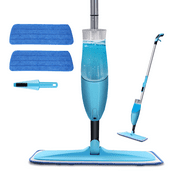 Eyliden Microfiber Spray Mop , 2 Washable Mop Pad for Home Kitchen Floor Cleaning Wet and Dry Easy Wring 600ml (Blue)