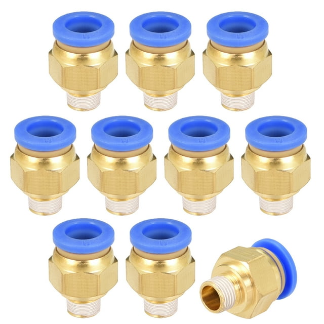 Unique Bargains 10 Pcs 1/8' G Male Straight Thread 8mm Push In Joint Pneumatic Connector Fitting Quick Fittings