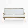 thumbnail image 5 of LuxenHome Outdoor Acacia Wood Coffee Table and Loveseat with Cushions, 5 of 6