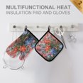 thumbnail image 4 of Yayeee Oven Mitts and Pot Holder Set of 2 Heat Resistant Kitchen Gloves Baking Hot Pad, Orange Vibrant Flowers, 4 of 5