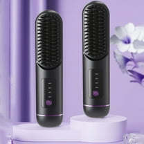 Cordless Hair Straightener Brush, Portable Straightening Comb, Negative Ion Mini Hair Straightener Brush for Travel, 3600mAh USB Rechargeable for Women, Beard Straightener for Men