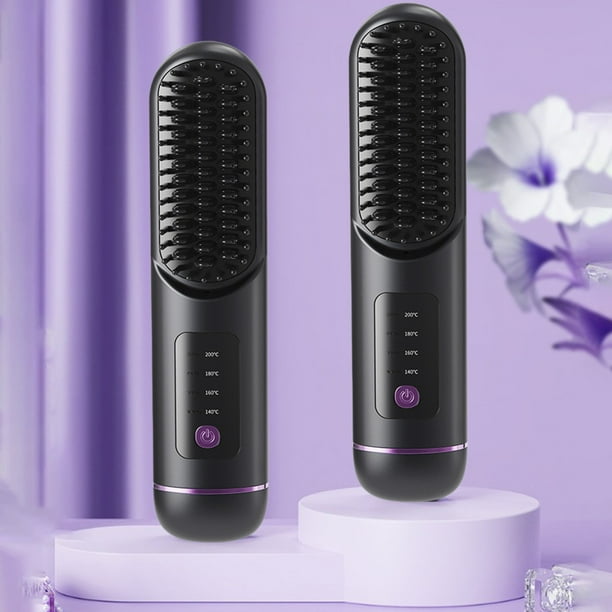 Electrodoméstico mejorado con carga negativa de hidronio, peine para cabello liso, alisa el cabello sin dañarlo, ajuste de temperatura de cuatro velocidades, portátil para rizar y alisar el cabello.