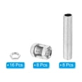 thumbnail image 3 of Uxcell 32 Pcs M10×20 Hexagon Open Nut with Threaded Pipe and Hex Nuts, 3 of 5