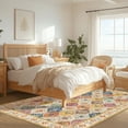 thumbnail image 5 of MJIAexp 5'x7' Moroccan Area Rug Washable Bedroom Rug Vintage Boho Area Rug Non-Slip Accent Throw Rug Stain Resistant Floor Carpet for Kitchen Entryway Living Room Office Multi-Color, 5 of 9