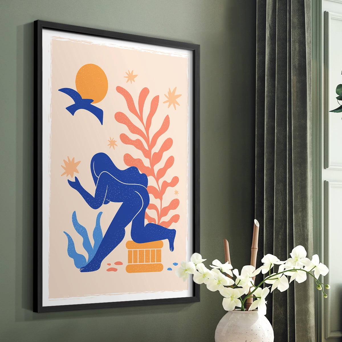 Matisse CCCLXV in Black Solid Wood 22 x 28 Framed Print