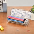 thumbnail image 7 of Plastic Pencil Box Large Capacity Pencil Boxes Clear Boxes with Snap-Tight Lid Stylish Office Supplies Storage Organizer Box Watercolor Vintage Planes, 7 of 7