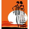 thumbnail image 3 of Ambesonne African Duvet Cover Sets, Women on Desert, 2-Twin, White Orange Black, 3 of 3