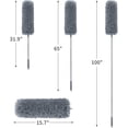 thumbnail image 3 of Plumero de microfibra con mango extensible, 254 cm de largo, cabezal plegable, para limpiar ventiladores de techo, techos altos, gris oscuro, 3 of 3