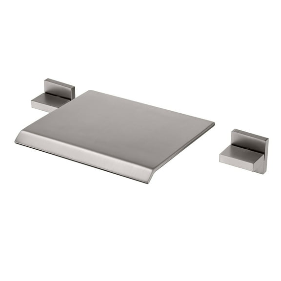 Dual Handle Waterfall Wall Mount Bathtub Faucet Brushed Nickel with Valve Sumerain