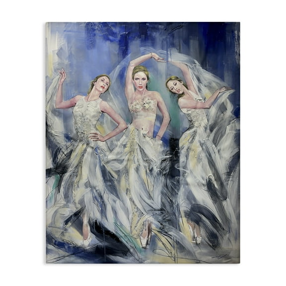 Stupell Industries Fashionable Dancer Trio People Painting Wrapped Canvas Canvas Art Print Wall Art, 16 x 20