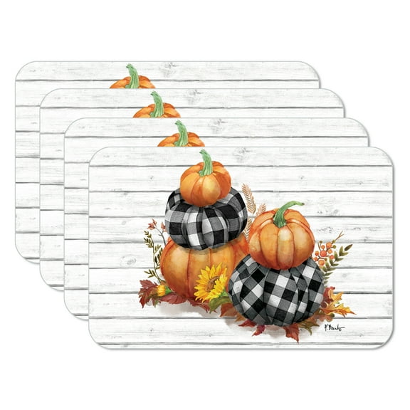 CounterArt "Rustic Fall" 4-Pack Reversible Flexible Plastic Tabletop Placemats