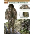 thumbnail image 2 of NEW VIEW Camouflage Hunting Clothes for Men, Silent Warm Hooded Jacket and Pants with Fleece Lined, Water-Resistant, Windproof Suits for Cold Weather (Leaf Camo XL), 2 of 7