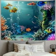 thumbnail image 2 of PRATYUS  Underwater World Tapestry Wall Hanging, Deep Sea Colorful Coral Seabed Fish Jellyfish Tapestry Wall Decor for Bedroom Living Room Kids Room College Dorm 60x50inch, 2 of 6