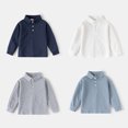 thumbnail image 4 of WUANDIXFA Boys T Shirts Casual Long Sleeve Fashion Cotton Kids Fall Clothes Solid Basic Layering Tee Fashion Baby Boy Shirts,Navy,2-3 Years, 4 of 8