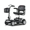Mobility Scooter Delivers 4 Wheel with Head Light- Max Speed 5 Mph, Max Load 265lbs,Adults Electric Medical Scooter , Lightweight and Compact for Travel(Silver Whit Head Light)