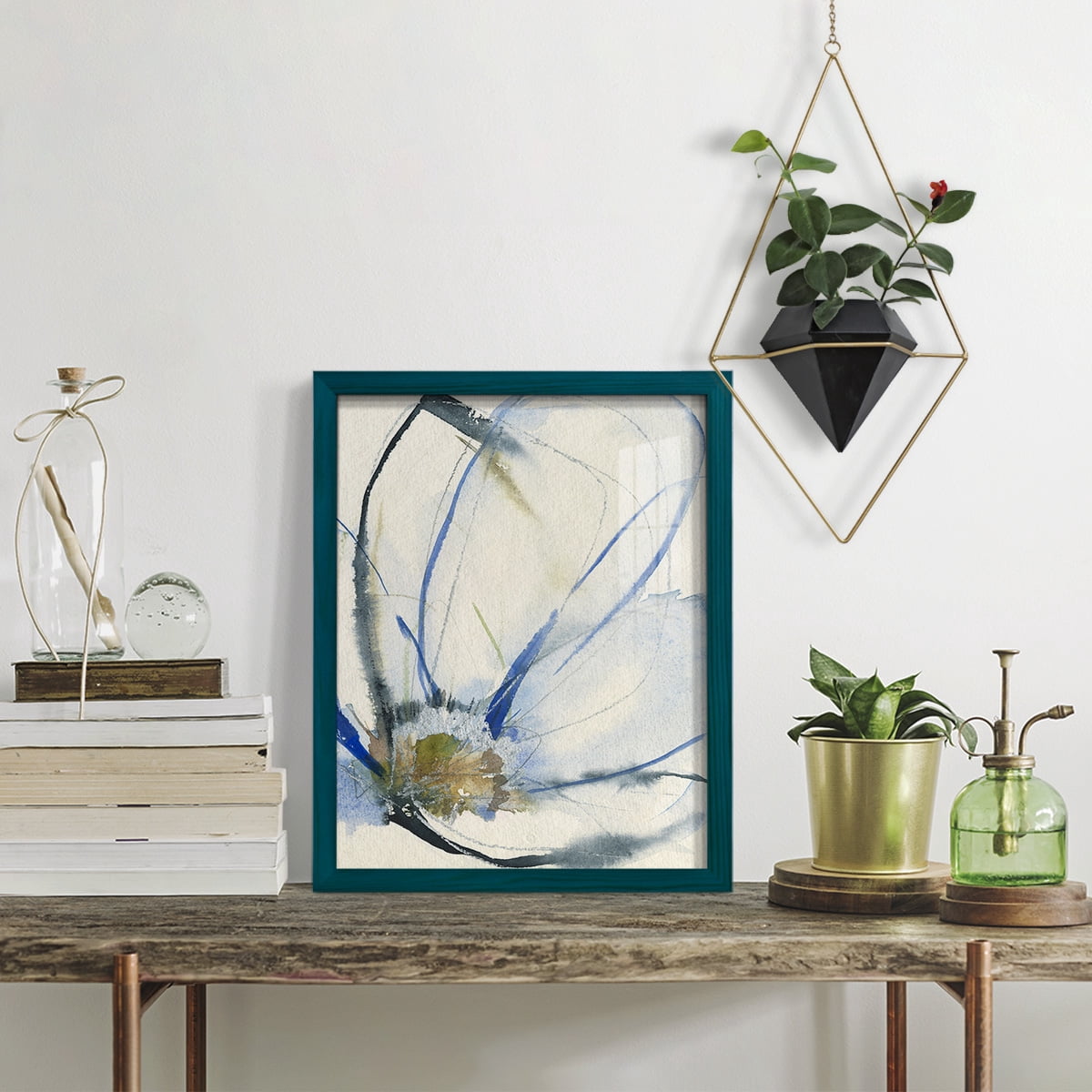 Cobalt & Paynes Petals II - Framed Print w/glass - Ocean Blue