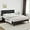 Black, variant on Novilla Queen Bed Frame with Piano Keys Headboard and Footboard, Metal Platform Bed Frames Queen Size, No Box Spring Needed, Easy Assembly, Steel Slats Support, Velvet White