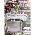 thumbnail image 5 of Outdoor Tablecloth with Umbrella Hole for Patio/Picnic/Party/Camping, 250th Anniversary Waterproof Table Cloth Round Cover Washable, Grey Wood Home Sweet Black Plaid (Dia 60"), 5 of 9