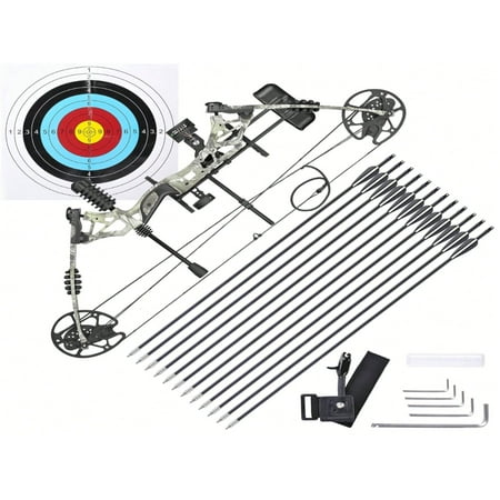 QUTETN Compound Bow Kit 0-70 Lbs Draw Weight For Adult Professional Hunting Target Practice Arrow Archery Hunting Shooting Black Camo