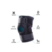 DonJoy Advantage Stabilizing Hinged Knee Wrap Large/Extra Large with Removable Aluminum Hinges and Adjustable Straps for sprains, strains, and mild arthritis (Black)