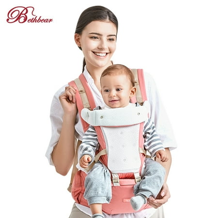 Backpack,Bethbear Hipseat, 4 in 1 Ergonomic Baby Carrier,Soft stool with padding design., with detachable buckle Breathable Front Back for Newborn mom dad baby carrier Baby