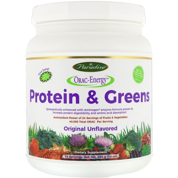 Paradise Herbs ORACEnergy, Protein & Greens, Original Unflavored, 16