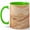 Green, variant on Boho Desert Sunrise Coffee Mug, Minimal Sand Dune Landscape Design, 11 oz Ceramic Cup