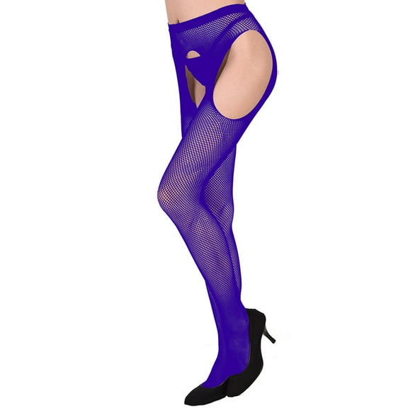 Deal of the Week Ofreoo Women's Sexy Hollow Solid Color Detachable Small Eye Mesh Socks And Pantyhose Compression Socks for Women