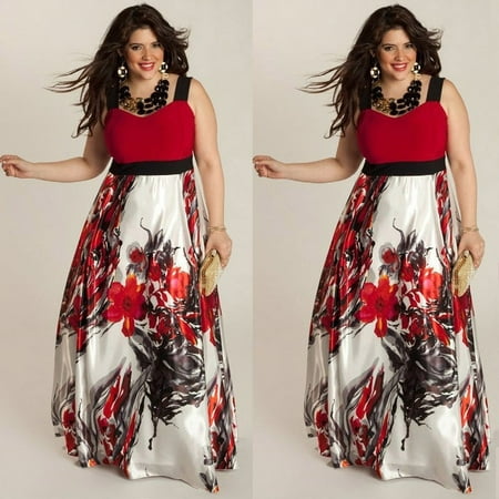 Sexy Women Summer Maxi Long Evening Party Beach Dress Chiffon Sundress Plus Size M Xxl