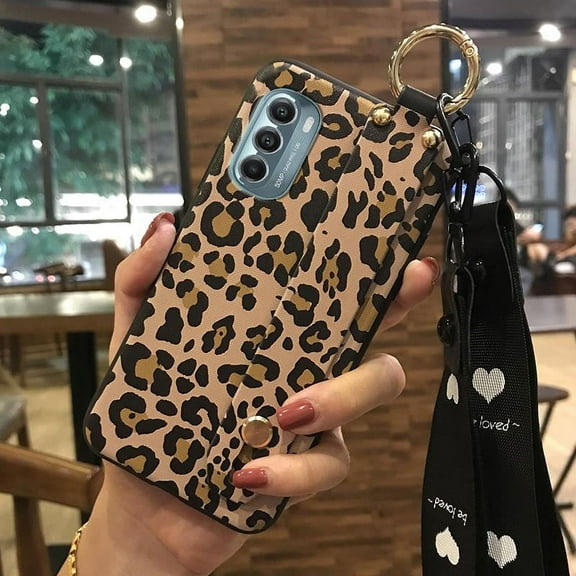 LYM-Phone Case For MOTO G Stylus 5G 2022, Anti-knock Wristband Wrist Strap Lanyard Flower Silicone Kickstand Back Cover Fashion Design Soft case Durable Waterproof Phone Holder Ring