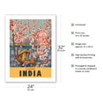 thumbnail image 2 of Kashmir India - Dal Lake - Almond Blossoms - Vintage Travel Poster c.1950 - Bamboo Fine Art 290gsm Paper Print (Unframed) 24x32in, 2 of 4