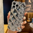 thumbnail image 4 of Plasting TPU Phone Case For iPhone 15 Pro Max 14 13 12 Pro, Anti-drop Shockproof Cover With Bling Diamond Strap, Fashion Portable Glitter Rhinestones Shell Back Case, 4 of 4