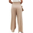 thumbnail image 3 of utcoco women's wide leg pants casual elastic waist loose linen trousers, 3 of 4