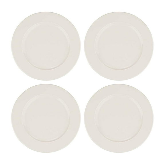 Banquet dia.9.25" Round Warm White Porcelain Plate (Set of 4)