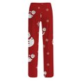 thumbnail image 7 of Women's Casual Fashion Christmas Printed Trousers Plush Casual Pants, Comfortable Home and Sleepwear Bottoms for Winter, Elastic Waist with Drawstring, Beige, M, 7 of 7