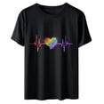 thumbnail image 4 of Camisetas con estampado de latidos del corazón y cuello redondo para mujer, blusas femeninas cómodas a la moda, Tops de San Valentín Fridja  gope2191, 4 of 7