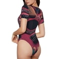 thumbnail image 2 of Saiise Motif Guitare Cœur Romantique Grenouillère à Manches Courtes pour Femmes Col Rond Pyjama Justaucorps Extensible avec Fermeture à Pression-TG, 2 of 7